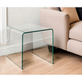 Clear Glass Rounded Edge End Table - 18' X '21' X '18