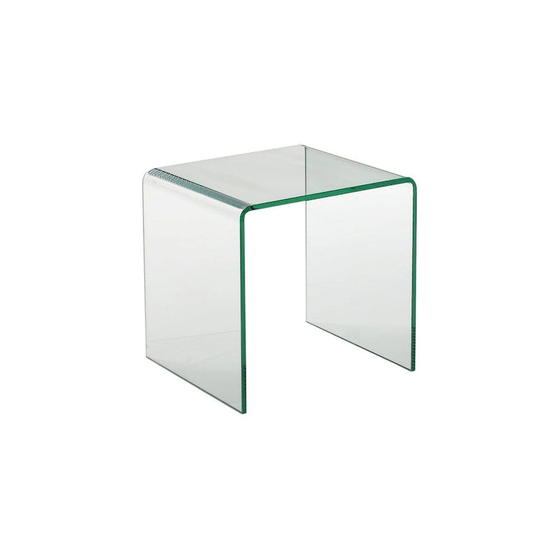 Clear Glass Rounded Edge End Table - 18' X '21' X '18