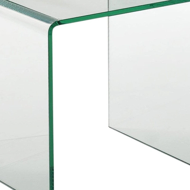 Clear Glass Rounded Edge End Table - 18' X '21' X '18