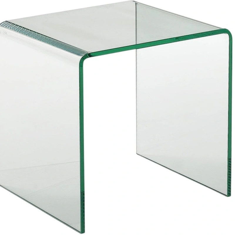 Clear Glass Rounded Edge End Table - 18' X '21' X '18