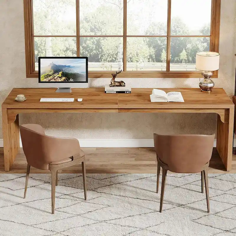 2 Person Desk for Home Office, Large Writing Desk for 2 People