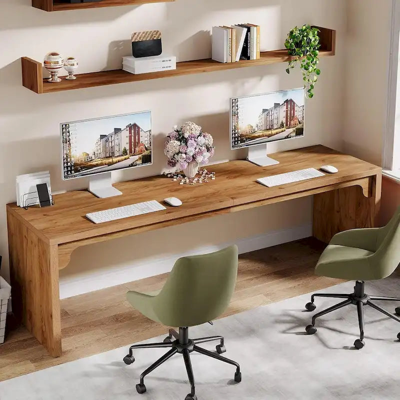 2 Person Desk for Home Office, Large Writing Desk for 2 People