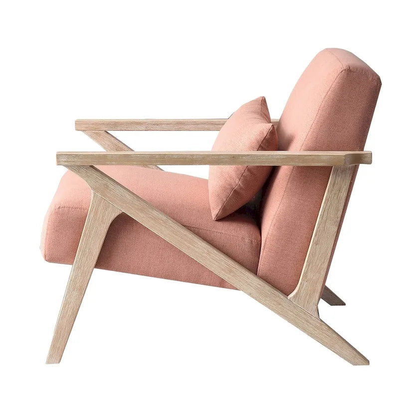 Accent Armchair Solid Hardwood Upholstered for Living Room