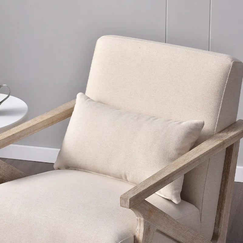 Accent Armchair Solid Hardwood Upholstered for Living Room