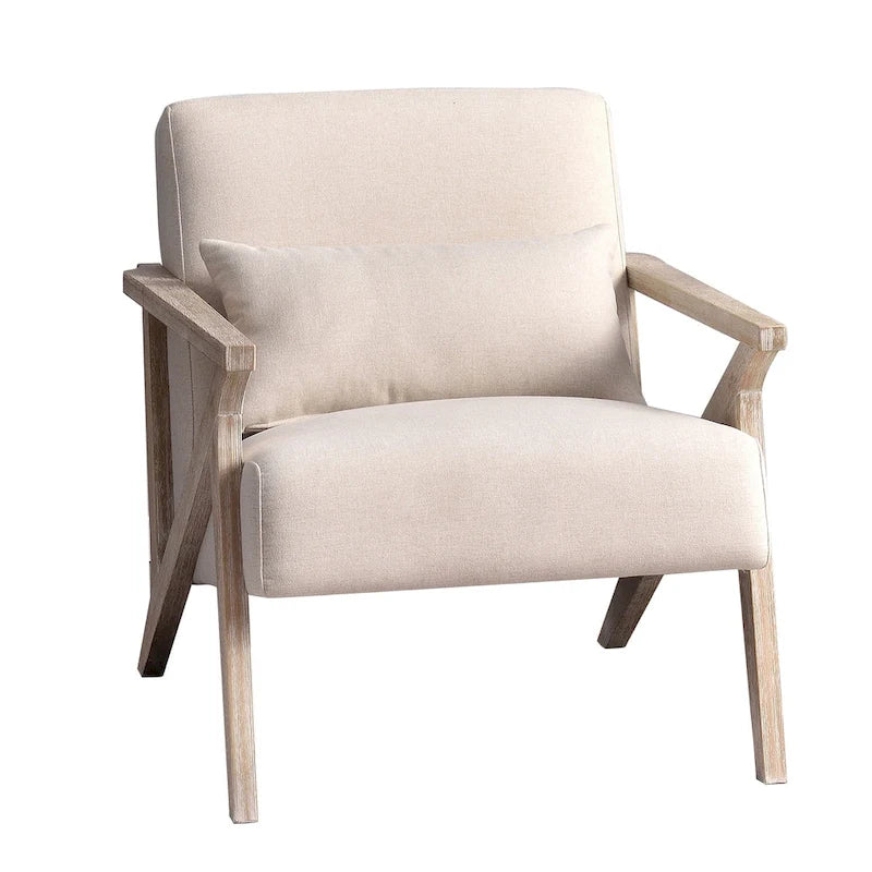 Accent Armchair Solid Hardwood Upholstered for Living Room