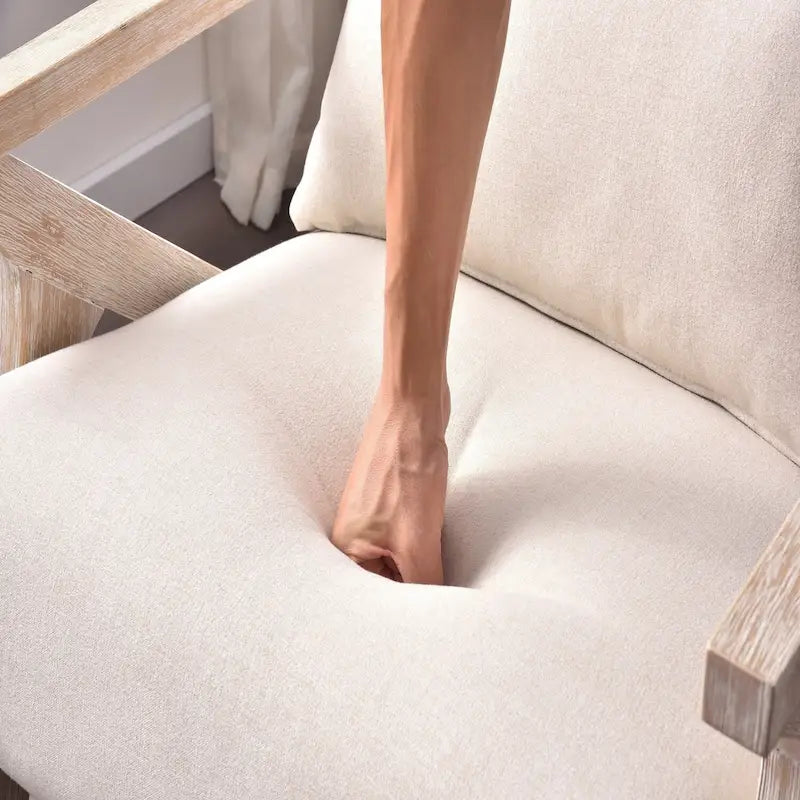 Accent Armchair Solid Hardwood Upholstered for Living Room
