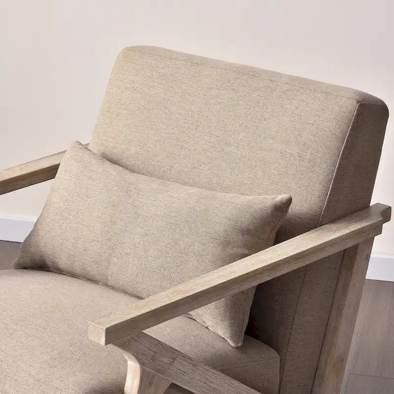 Accent Armchair Solid Hardwood Upholstered for Living Room