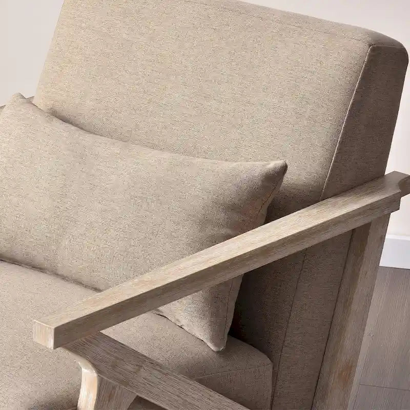 Accent Armchair Solid Hardwood Upholstered for Living Room