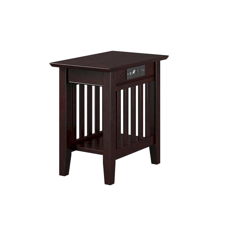 Chair Side Table with Charging Station