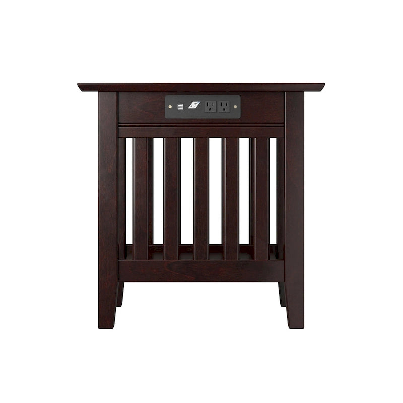 Chair Side Table with Charging Station