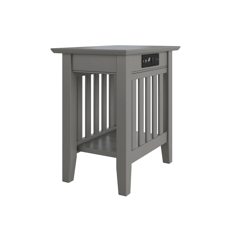 Chair Side Table with Charging Station