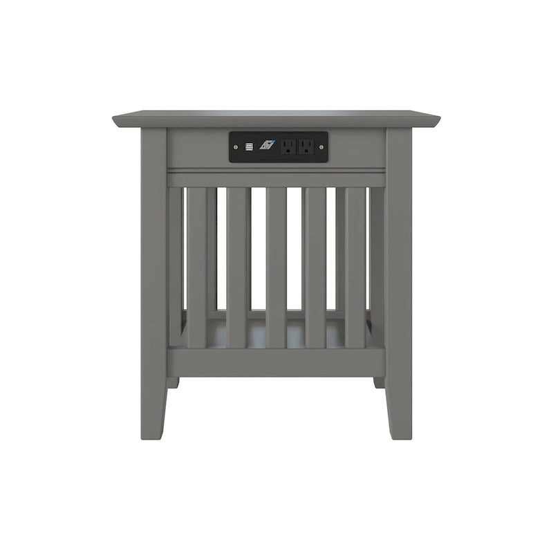 Chair Side Table with Charging Station