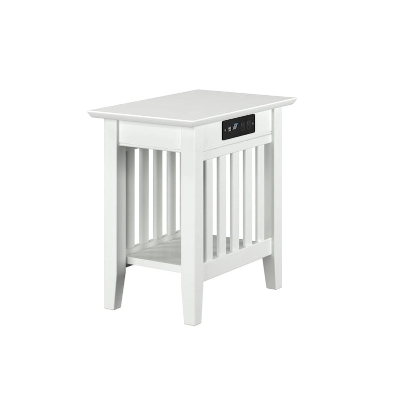 Chair Side Table with Charging Station