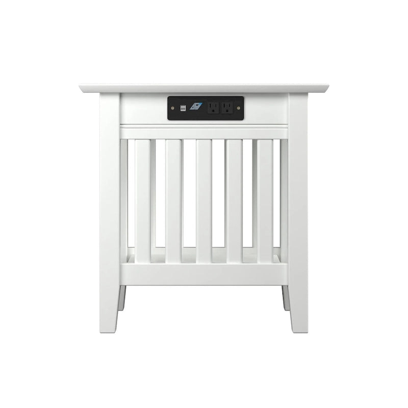 Chair Side Table with Charging Station