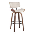Fixed-Height Bar Stool with Bent Wood Legs (Set of 2)