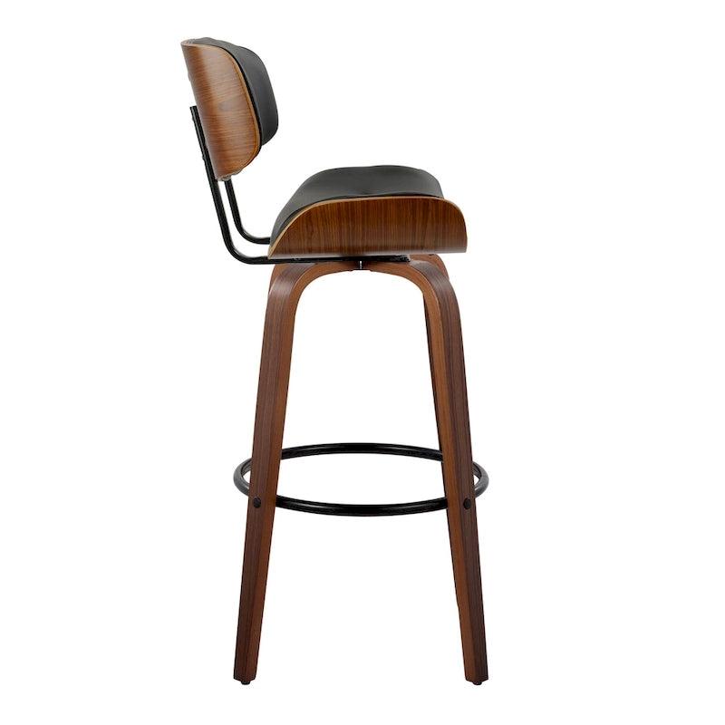Fixed-Height Bar Stool with Bent Wood Legs (Set of 2)