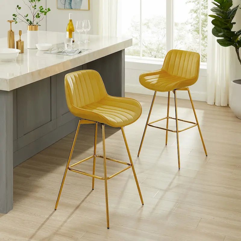 Swivel Velvet Bar Stools (Set of 2)