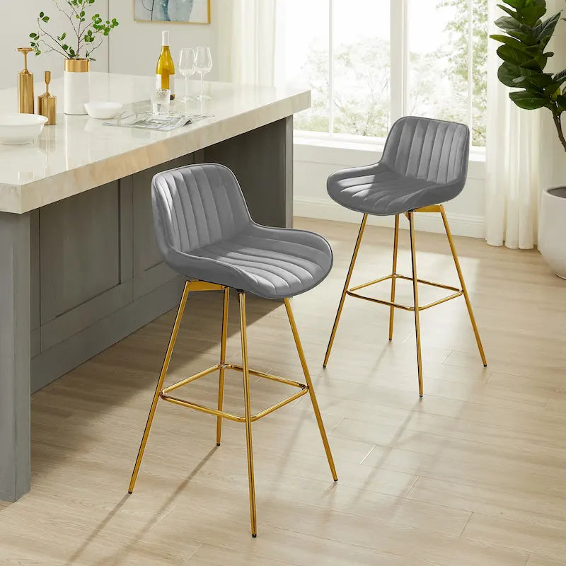 Swivel Velvet Bar Stools (Set of 2)