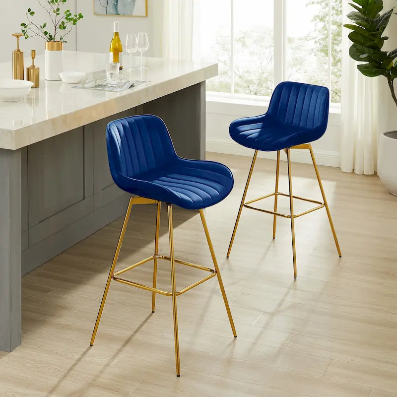 Swivel Velvet Bar Stools (Set of 2)