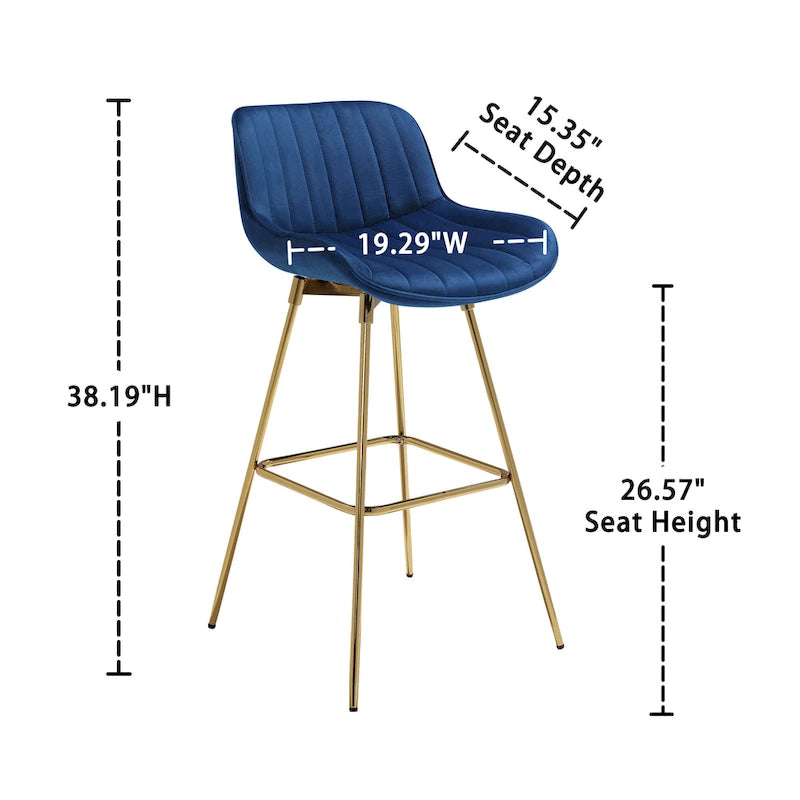 Swivel Velvet Bar Stools (Set of 2)