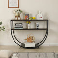 3-Tier Console Table Modern Sofa Table with Storage Shelves Arc-Shaped Table - 48