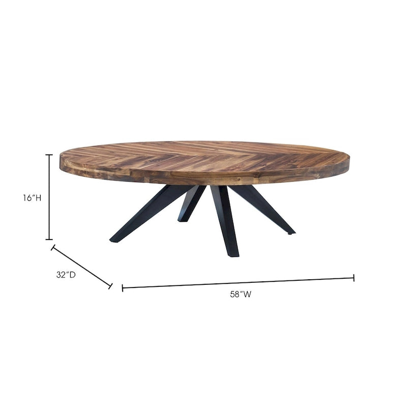 Rustic Farmhouse Acacia Wood Coffee Table