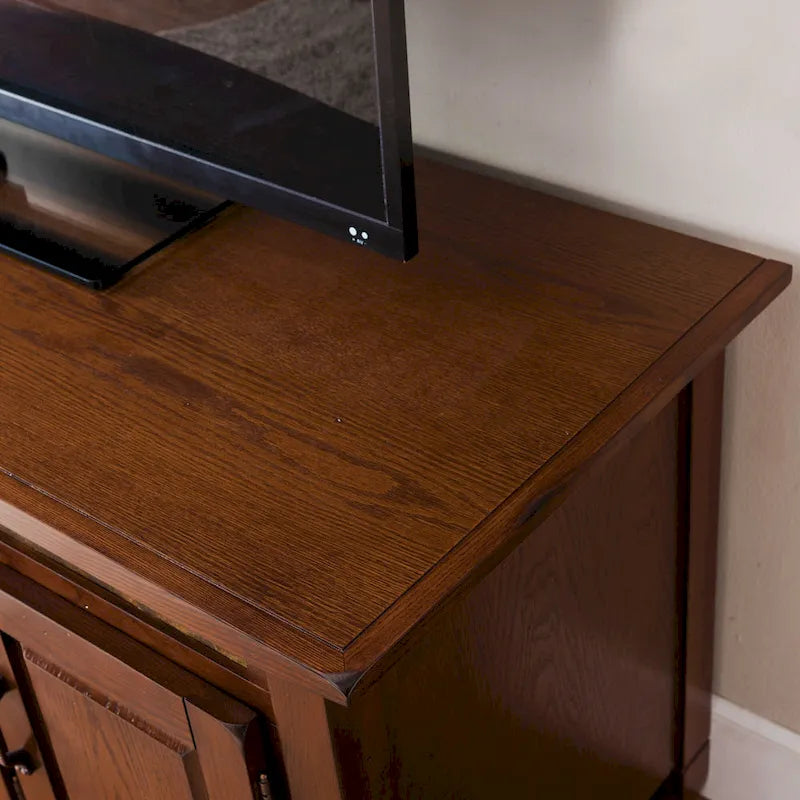 Rustic Oak Enclosed Storage TV Stand