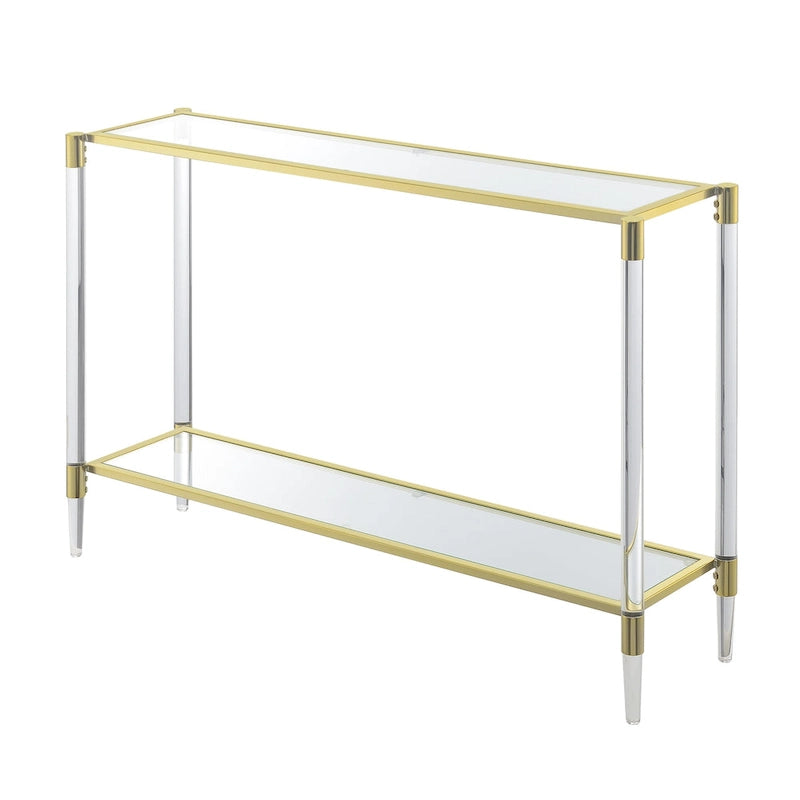 2 Tier Acrylic Glass Console Table