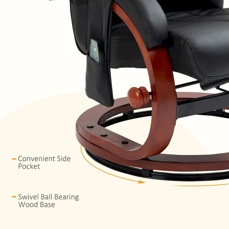 Recliner Chair with Ottoman, Electric Faux Leather Recliner
