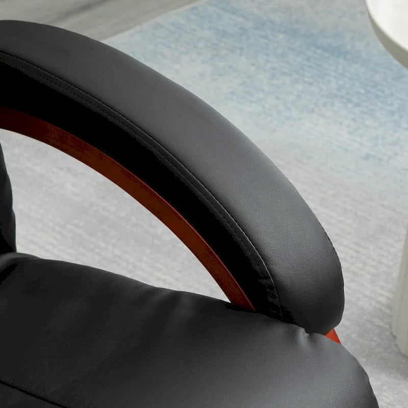 Recliner Chair with Ottoman, Electric Faux Leather Recliner