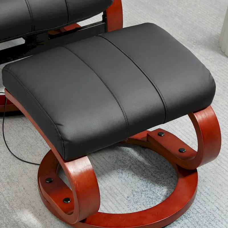 Recliner Chair with Ottoman, Electric Faux Leather Recliner