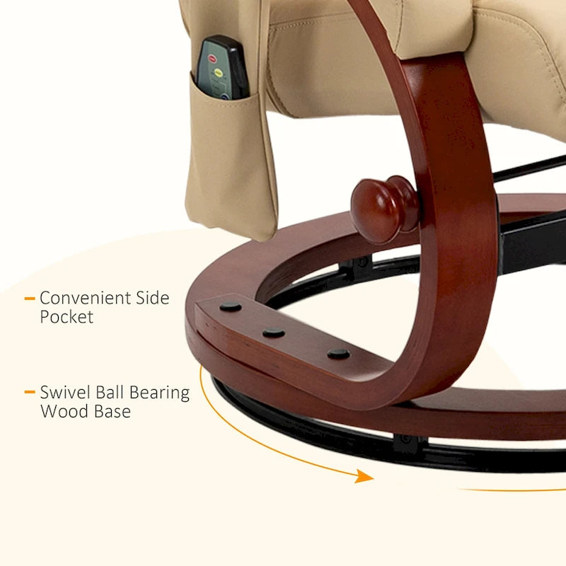 Recliner Chair with Ottoman, Electric Faux Leather Recliner