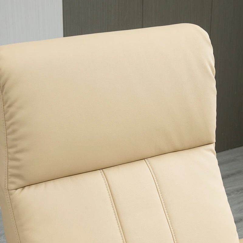 Recliner Chair with Ottoman, Electric Faux Leather Recliner
