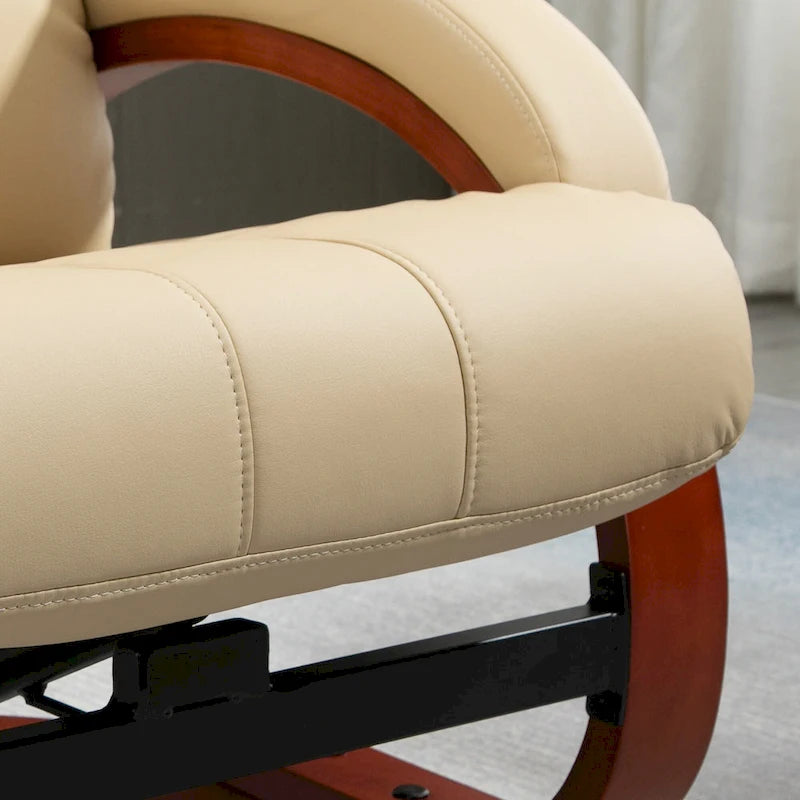 Recliner Chair with Ottoman, Electric Faux Leather Recliner
