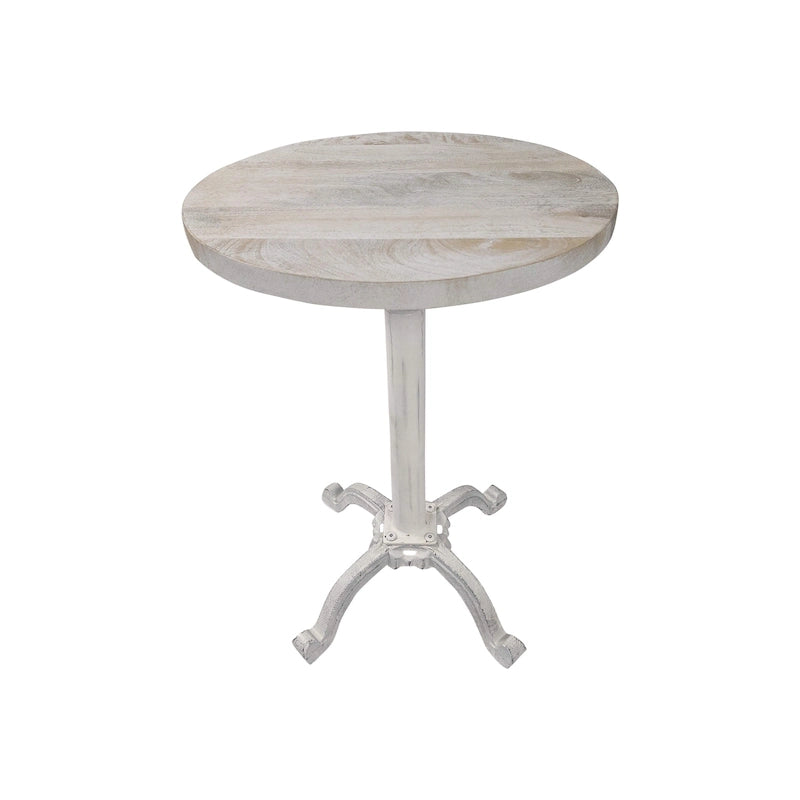 Adjustable Vintage Table - Natural Driftwood Top - Aged Iron Base