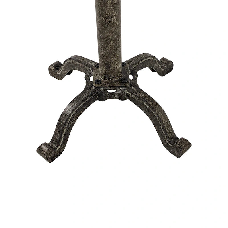 Adjustable Vintage Table - Natural Driftwood Top - Aged Iron Base