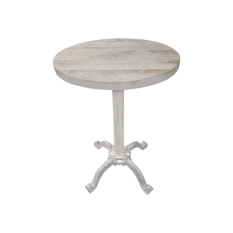 Adjustable Vintage Table - Natural Driftwood Top - Aged Iron Base