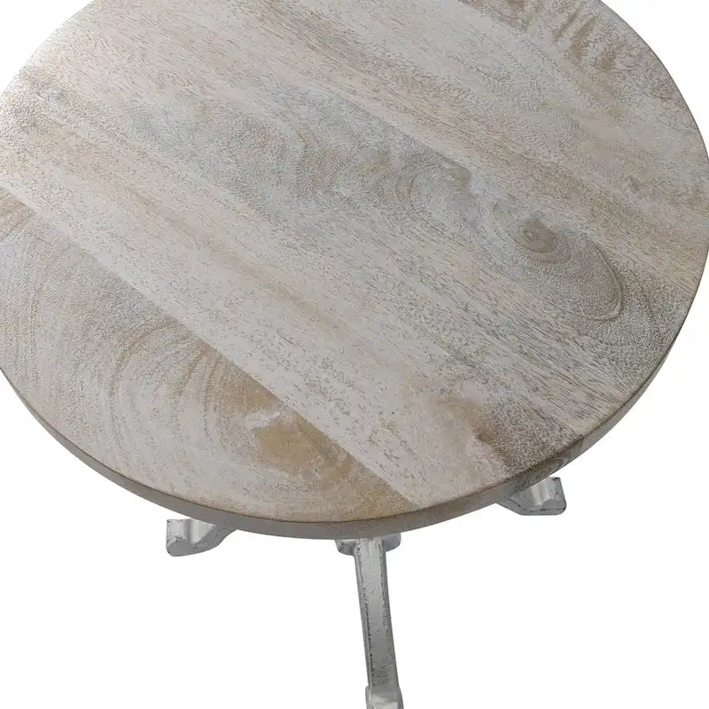 Adjustable Vintage Table - Natural Driftwood Top - Aged Iron Base