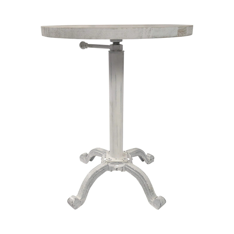 Adjustable Vintage Table - Natural Driftwood Top - Aged Iron Base