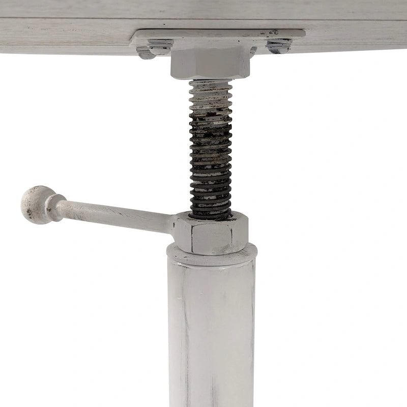 Adjustable Vintage Table - Natural Driftwood Top - Aged Iron Base