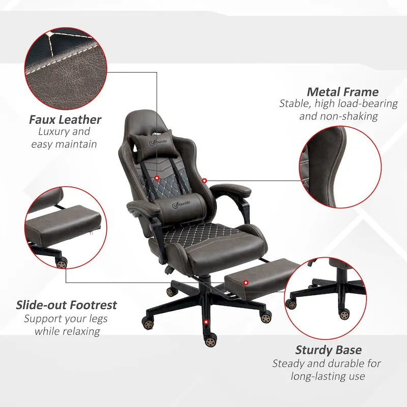 Gaming Chair Racing Style Office Ergonomic Chair Adjustable Height Swivel Recliner High Back PC Computer Desk Chair