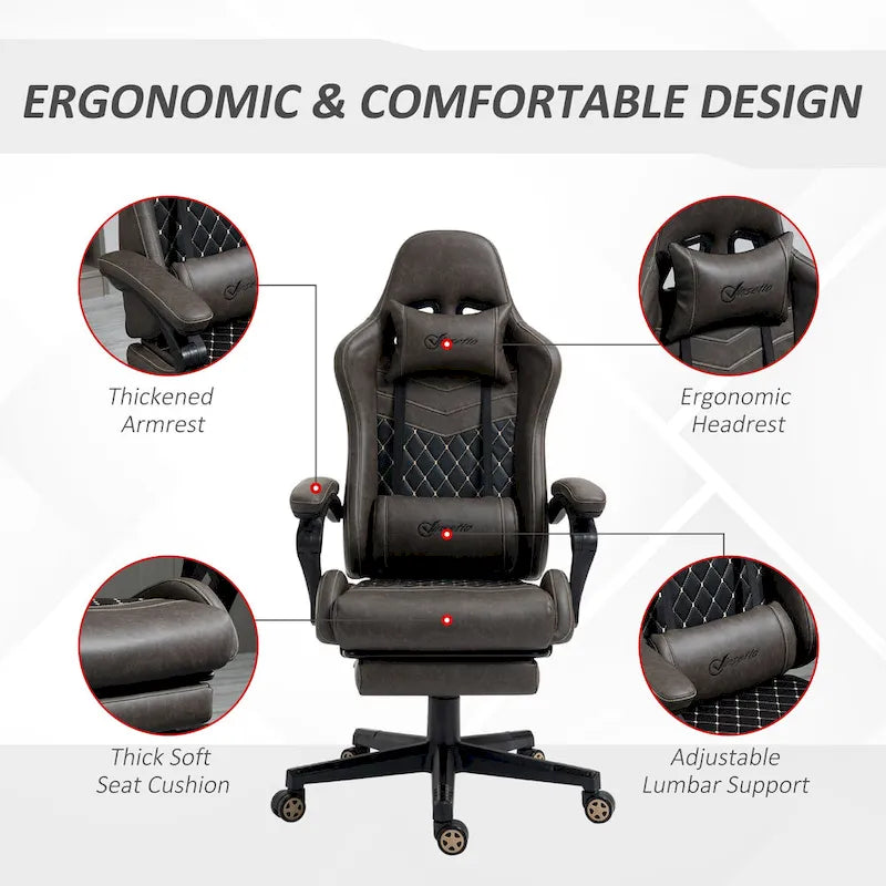 Gaming Chair Racing Style Office Ergonomic Chair Adjustable Height Swivel Recliner High Back PC Computer Desk Chair