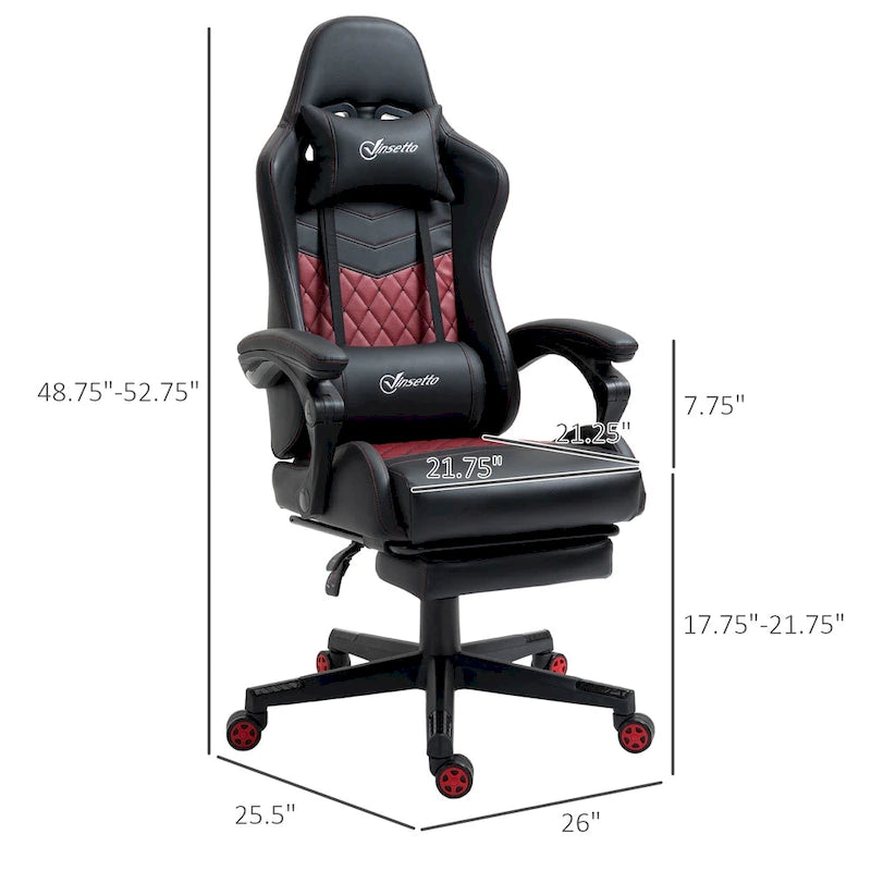 Gaming Chair Racing Style Office Ergonomic Chair Adjustable Height Swivel Recliner High Back PC Computer Desk Chair