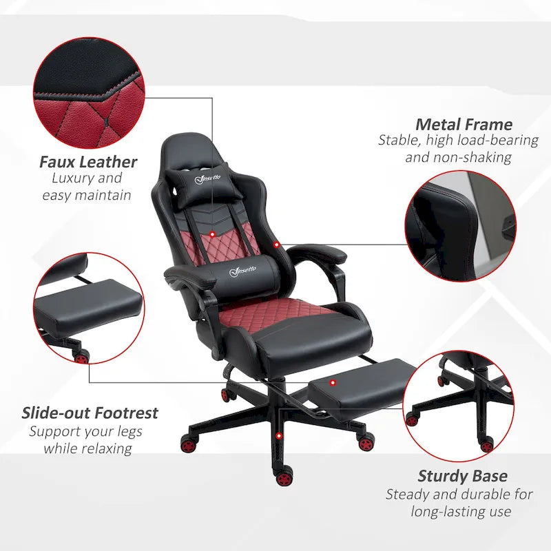 Gaming Chair Racing Style Office Ergonomic Chair Adjustable Height Swivel Recliner High Back PC Computer Desk Chair