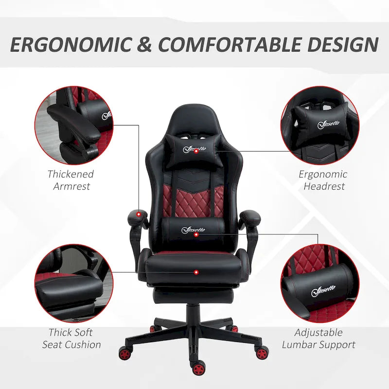 Gaming Chair Racing Style Office Ergonomic Chair Adjustable Height Swivel Recliner High Back PC Computer Desk Chair