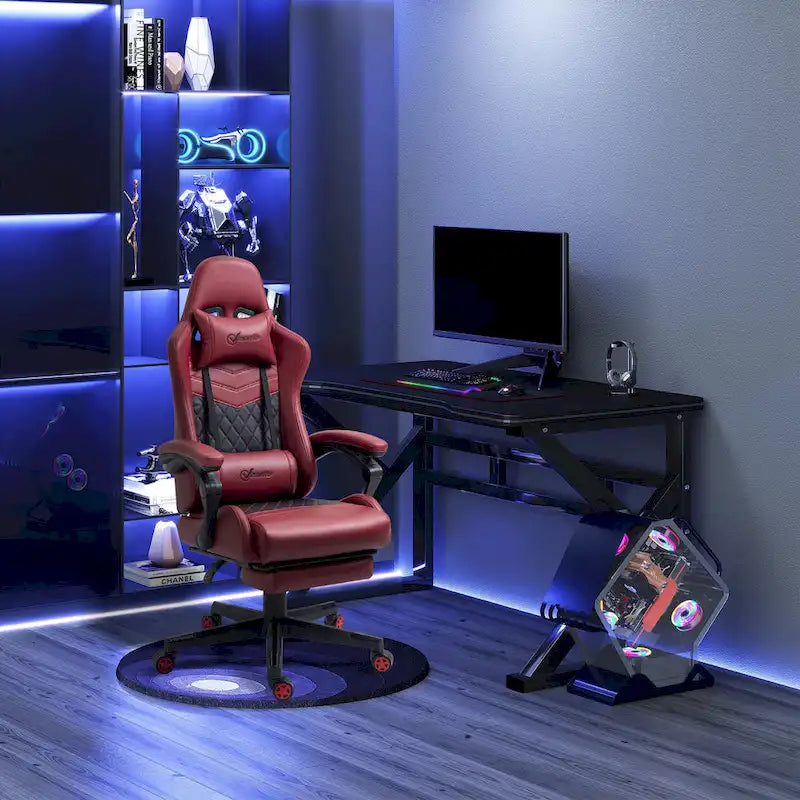 Gaming Chair Racing Style Office Ergonomic Chair Adjustable Height Swivel Recliner High Back PC Computer Desk Chair