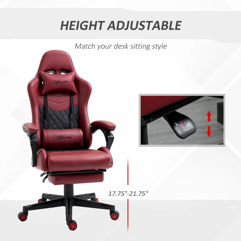 Gaming Chair Racing Style Office Ergonomic Chair Adjustable Height Swivel Recliner High Back PC Computer Desk Chair