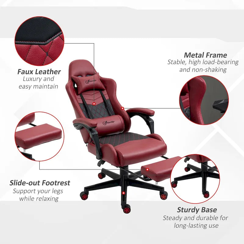 Gaming Chair Racing Style Office Ergonomic Chair Adjustable Height Swivel Recliner High Back PC Computer Desk Chair