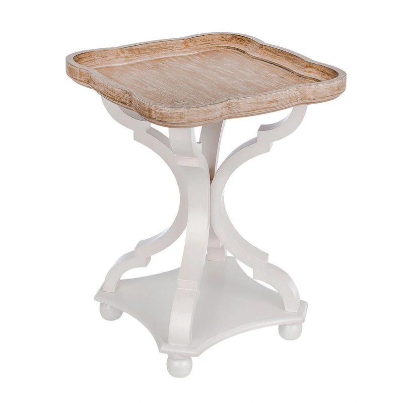 Set of 2 Rustic Farmhouse Tray Top End Table