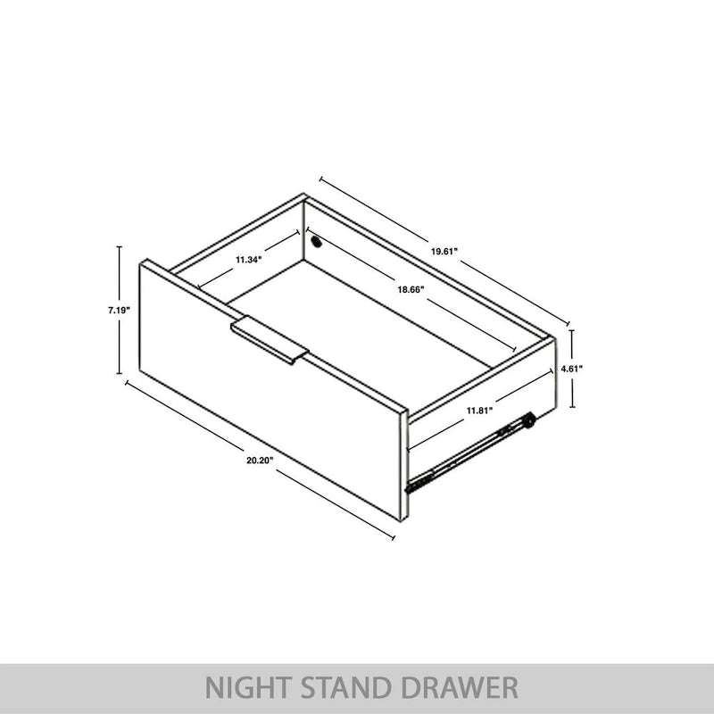 Contemporary 2-Drawers Wooden Nightstand